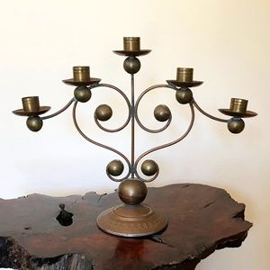*~* Mid Century Candle Holder / Candelabra ~  Fall Thanksgiving Christmas *~*